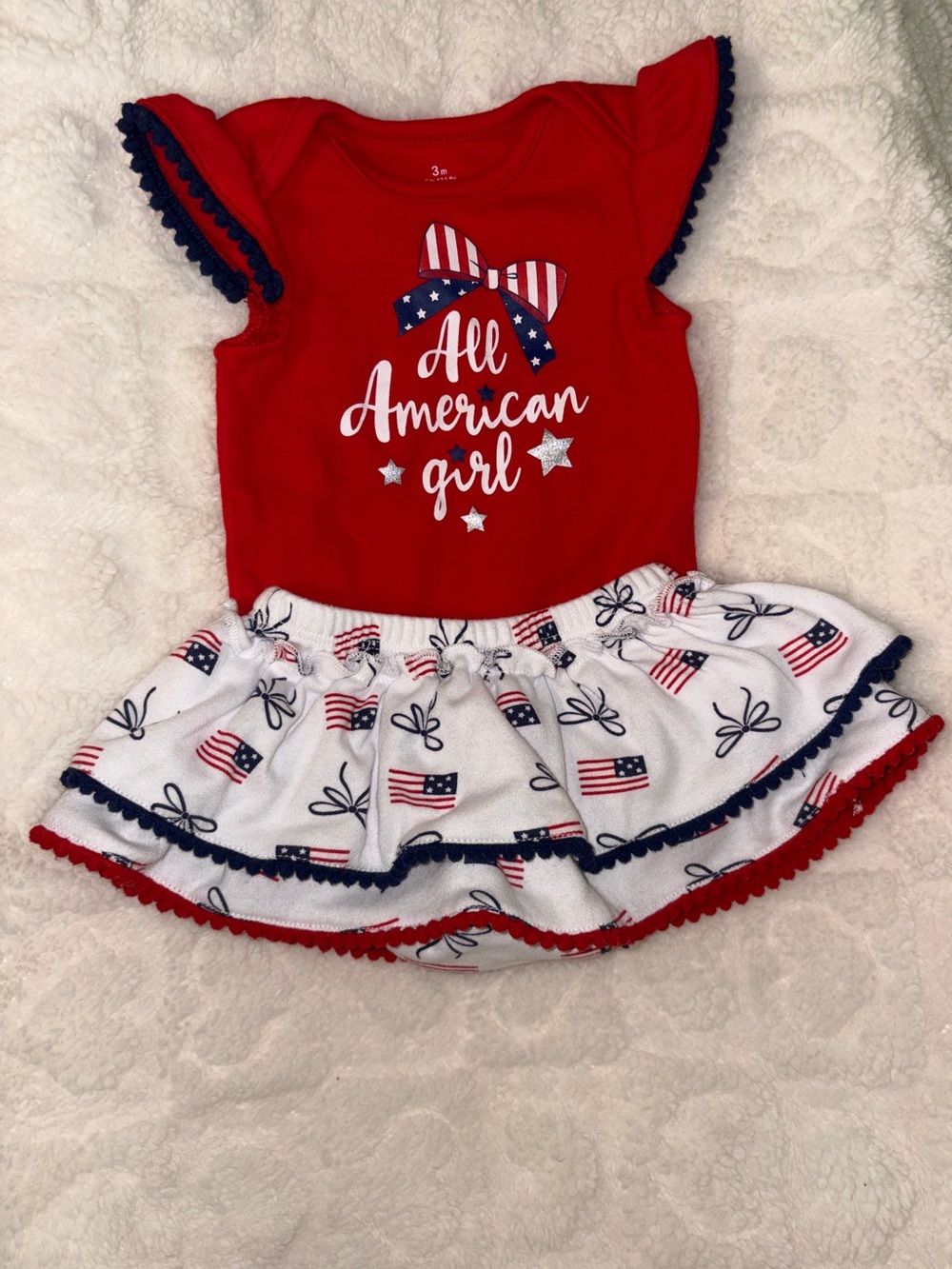 Red "All American Girl" Baby Skirt Set